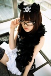 cosplay dress feather_boa glasses hairbow kurumi_nui looking_over_glasses namada onegai_my_melody thighhighs zettai_ryouiki rating:Safe score:0 user:nil!