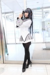 akemi_homura black_legwear blouse cosplay gun hairband miniskirt nayu pantyhose puella_magi_madoka_magica skirt rating:Safe score:1 user:pixymisa