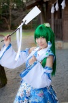 cosplay detached_sleeves gohei green_hair kochiya_sanae lenfried miniskirt skirt touhou rating:Safe score:0 user:nil!