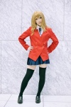airu aisaka_taiga blazer blonde_hair blouse cosplay pleated_skirt school_uniform skirt thighhighs toradora! zettai_ryouiki rating:Safe score:0 user:nil!