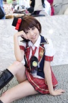 akb48 blazer blouse boots cosplay hat hinomura_uta miniskirt pleated_skirt school_uniform shinoda_mariko_(cosplay) skirt tie rating:Safe score:4 user:pixymisa