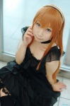 apron choker cosplay dress hairband hazuki_minami kneehighs maid maid_uniform orange_hair original wand rating:Safe score:1 user:nil!