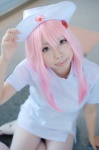cosplay dress guilty_crown nurse nurse_cap nurse_uniform pantyhose pink_hair souna yuzuriha_inori rating:Safe score:0 user:nil!