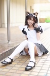 animal_ears apron cat_ears cosplay dress fingerless_gloves hairband hibe maid maid_uniform tagme_character tagme_series thighhighs twintails white_legwear zettai_ryouiki rating:Safe score:0 user:nil!