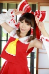 blouse cosplay detached_sleeves hairbow hakurei_reimu higurashi_rin miko skirt touhou rating:Safe score:2 user:Beako