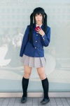 blazer blouse cosplay kneesocks k-on! nakano_azusa pleated_skirt ribbon_tie school_uniform skirt twintails yaya rating:Safe score:0 user:pixymisa
