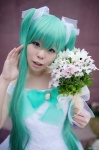 aqua_hair cendrillon_(vocaloid) cosplay flowers gown hatsune_miku katakura_rin twintails vocaloid rating:Safe score:0 user:nil!