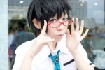 ahoge blouse chouka cosplay glasses idolmaster kikuchi_makoto looking_over_glasses school_uniform tie rating:Safe score:0 user:nil!