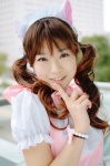 animal_ears apron cat_ears cosplay dress hairband mashiro_yuki original twintails waitress waitress_uniform rating:Safe score:2 user:nil!