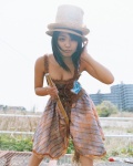 broom camisole cleavage kawamura_yukie miss_actress skirt straw_hat top_hat rating:Safe score:0 user:nil!