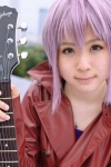 cosplay croptop guitar jacket kinoshita_natsume nagato_yuki silver_hair suzumiya_haruhi_no_yuuutsu rating:Safe score:0 user:nil!