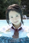 blouse koike_rina pleated_skirt pool school_uniform skirt tie wet ys_web_352 rating:Safe score:1 user:nil!
