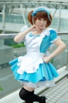 apron cosplay dress hairband maid maid_uniform original thighhighs yomomi zettai_ryouiki rating:Safe score:0 user:nil!