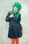 asakura_irori cosplay glasses green_hair gumi pantyhose pleated_skirt sailor_uniform school_uniform skirt vocaloid rating:Safe score:1 user:nil!