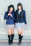 akiyama_mio blazer blouse cosplay kneesocks k-on! nakano_azusa narihara_riku pleated_skirt ribbon_tie school_uniform skirt twintails yaya rating:Safe score:0 user:pixymisa