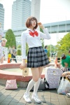 aku_no_hana blouse cosplay glasses kneesocks nakamura_sawa namada pleated_skirt school_uniform skirt rating:Safe score:3 user:nil!