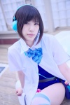 blouse bowtie headphones lollipop minatsuki_naru striped swimsuit thighhighs wristband rating:Safe score:0 user:pixymisa