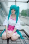 aqua_hair cosplay dress hatsune_miku kooki socks tagme_song twintails vocaloid rating:Safe score:1 user:nil!
