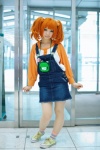 cosplay denim idolmaster_2 jumper natsuka orange_hair socks sweater takatsuki_yayoi twintails rating:Safe score:0 user:nil!