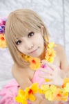 aiba_yumi blonde_hair cosplay croptop flowers hizuki_yuuki idolmaster miniskirt petticoat skirt rating:Safe score:1 user:pixymisa