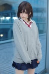 blouse cardigan cosplay ichigo_100 itoha_riri mukai_kozue pleated_skirt school_uniform skirt tie rating:Safe score:2 user:nil!