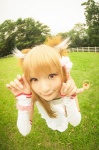 animal_ears choker cosplay detached_sleeves dress horo orange_hair rococo spice_and_wolf whistle_around_the_world wolf_ears rating:Safe score:0 user:nil!