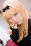 blonde_hair blouse cosplay hairbow mashiro_rima nakuru pleated_skirt school_uniform shugo_chara! skirt sweater tie rating:Safe score:0 user:pixymisa