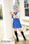 ayanami_rei blue_hair cosplay jumper kneesocks neon_genesis_evangelion sailor_uniform saku school_uniform white_end_type_zero rating:Safe score:1 user:nil!