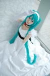aqua_hair cendrillon_(vocaloid) choker cosplay elbow_gloves gloves gown hairband hatsune_miku merino_moko twintails vocaloid wings rating:Safe score:1 user:nil!