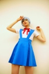 ayanami_rei blouse blue_hair cosplay miniskirt namada neon_genesis_evangelion pleated_skirt sailor_uniform school_uniform skirt rating:Safe score:0 user:nil!