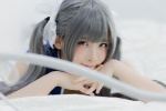 apron bed cosplay enako hairbow maid maid_uniform original qipao silver_hair twintails rating:Safe score:1 user:Kryzz
