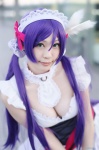 apron cleavage cosplay dress hairband love_live!_school_idol_project maid maid_uniform purple_hair toujou_nozomi twintails yuzuki_aya rating:Safe score:0 user:nil!