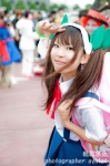 amaguri_irufu backpack bakemonogatari blouse bracelet cosplay hachikuji_mayoi hairband hairbows jumper ribbon_tie school_uniform rating:Safe score:1 user:pixymisa