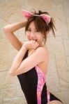 animal_ears bunny_honey cat_ears kaminagi_madoka one-piece_swimsuit pantyhose swimsuit rating:Safe score:1 user:nil!