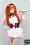 apron asahina_mikuru corset cosplay dress hairband orange_hair pantyhose sheer_legwear suzumiya_haruhi_no_yuuutsu tsukikage_yayoi waitress waitress_uniform rating:Safe score:2 user:nil!