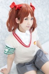 armband blouse cosplay hairbows nekosawa_misako pink_eyes pleated_skirt red_hair shirai_kuroko skirt sweater to_aru_kagaku_no_railgun twintails rating:Safe score:0 user:pixymisa