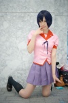 aki_(iv) bakemonogatari blouse cosplay kanbaru_suruga kneesocks pantyhose pleated_skirt school_uniform sheer_legwear skirt rating:Safe score:1 user:pixymisa