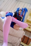 blue_hair buyara cosplay garter_belt gloves hair_ribbons headband jumper klan_klein macross macross_frontier military_uniform thighhighs twintails rating:Safe score:0 user:nil!