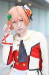 cosplay hoshizora_rin jacket love_live!_school_idol_project orange_hair pleated_skirt runta skirt straw_hat rating:Safe score:0 user:nil!