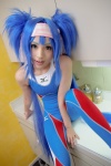 blue_hair bodysuit buyara cosplay hair_ribbons headband klan_klein macross macross_frontier twintails rating:Safe score:0 user:nil!