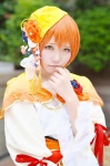 blouse cosplay hat hoshizora_rin love_live!_school_idol_project ochaso orange_hair pleated_skirt skirt rating:Safe score:0 user:nil!