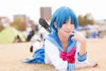 bishoujo_senshi_sailor_moon blue_hair cosplay mizuno_ami nagisa_mark-02 pleated_skirt sailor_mercury sailor_uniform sapphire school_uniform skirt socks rating:Safe score:0 user:nil!