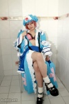 arai_yomi bathroom bra cleavage cosplay dress hat hot_tub open_clothes pink_hair saigyouji_yuyuko socks touhou touhou_otome_rambu_vol._6 rating:Safe score:0 user:nil!
