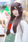 cardigan cosplay gakkou_gurashi! mahiru pleated_skirt sailor_uniform school_uniform skirt suspenders wakasa_yuuri rating:Safe score:0 user:nil!