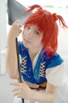 blouse cosplay natsume_sakiko onozuka_komachi red_hair scythe skirt touhou vest rating:Safe score:0 user:nil!