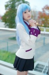 angel_beats! blazer blouse blue_hair cosplay nagisa pleated_skirt school_uniform skirt tenshi_(angel_beats!) rating:Safe score:0 user:nil!