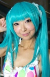 aqua_hair bikini cosplay hatsune_miku necoco swimsuit twintails vocaloid rating:Safe score:0 user:pixymisa