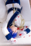 blazer blue_eyes blue_hair cosplay crossplay gloves kaito lili_a military_uniform sash trousers vocaloid rating:Safe score:0 user:pixymisa