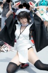 apron black_legwear choker cleavage cosplay hairband iroha_(samurai_spirits) kimono maid maid_uniform myumyu pantyhose samurai_spirits sheer_legwear thighhighs wristband zettai_ryouiki rating:Safe score:1 user:pixymisa