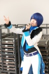 blazer blue_hair cosplay crossplay dress_shirt kaito kanato_akira microphone tagme_song tie trousers vocaloid rating:Safe score:0 user:nil!